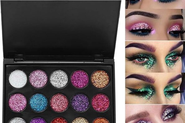 🆕 Ögonmakeupspalett, 15 färger Vattentät Glitter Ögonskugga Palett Lysande ögonskugga