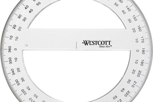 Westcott E-10136 00 gradskiva helcirkel plast, 15 cm, transparent