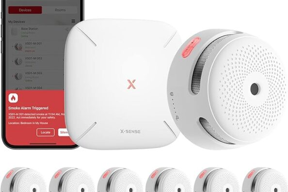 🆕 X-Sense Smart rökdetektorer XS01-M med SBS50-basstation, certifierad enligt EN 14604, 6 stycken