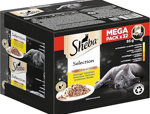 ⚡ Black Friday Week ⚡ (09:30 – Sheba Selection in Sauce – Finest wet food for cats in the bowl – poultry variety with poulard, chicken, poultry and turkey – 32 x 85 g -35% kr113.56 )